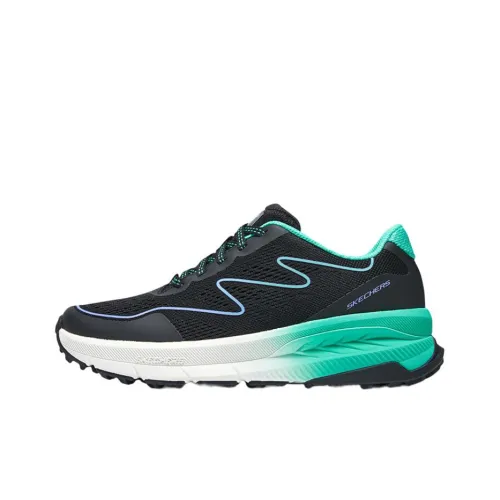 Skechers Anti Slip Wear Resistant Low Top Running Shoes Women's Black Green