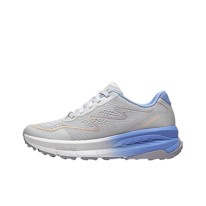 Skechers Anti Slip Wear Resistant Low Top Running Shoes Women's Gray Blue-0