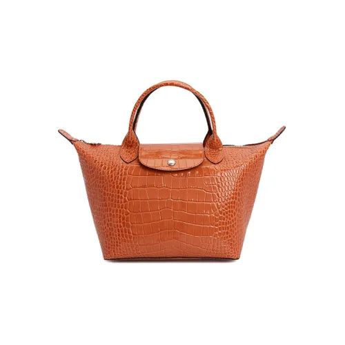 LONGCHAMP Le Pliage Cuir Cow Leather Dumpling Bag Handbags Small Size Women's Coral Red