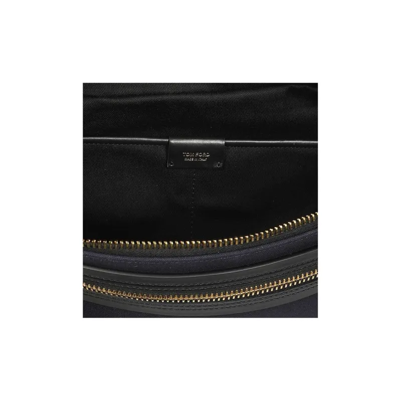TF Buckley Calfskin Trim Sling Bag Fanny Pack Men's Black-5