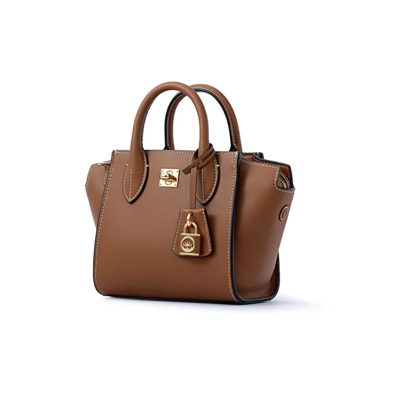 FION Cow Leather Tote Handbag, Shoulder Bag Trumpets Women's-6
