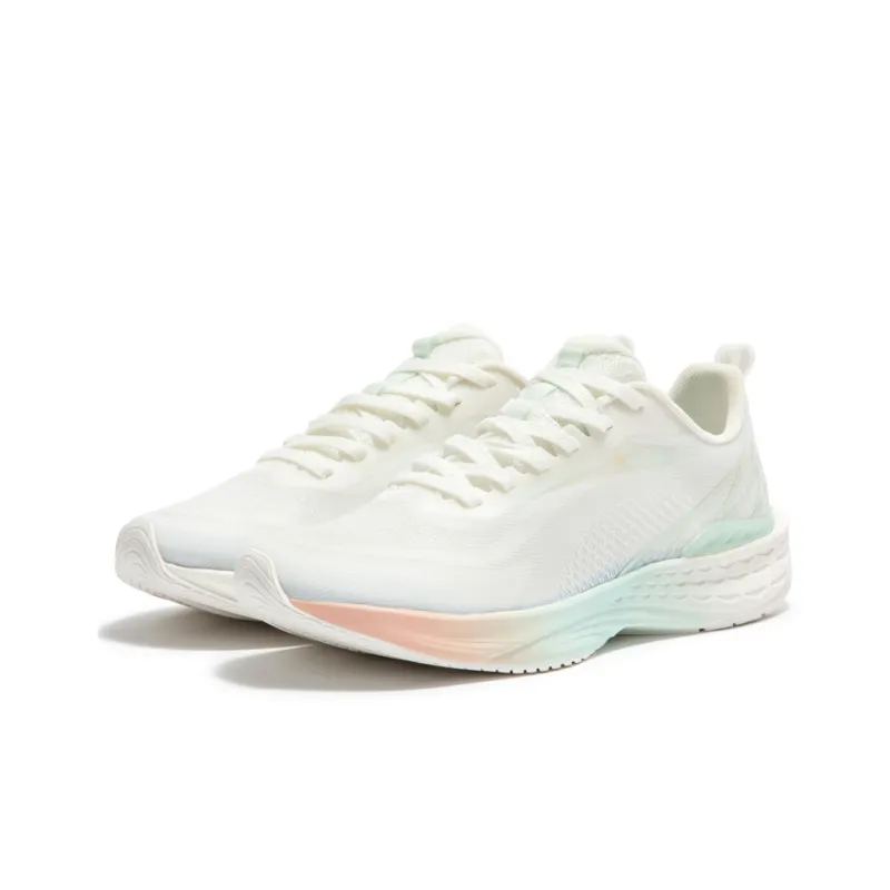 361° Flying Fish 3.0 Cushioning, Abrasion Resistant, Breathable, Lightweight Low Top Running Shoes Women's White Green-2
