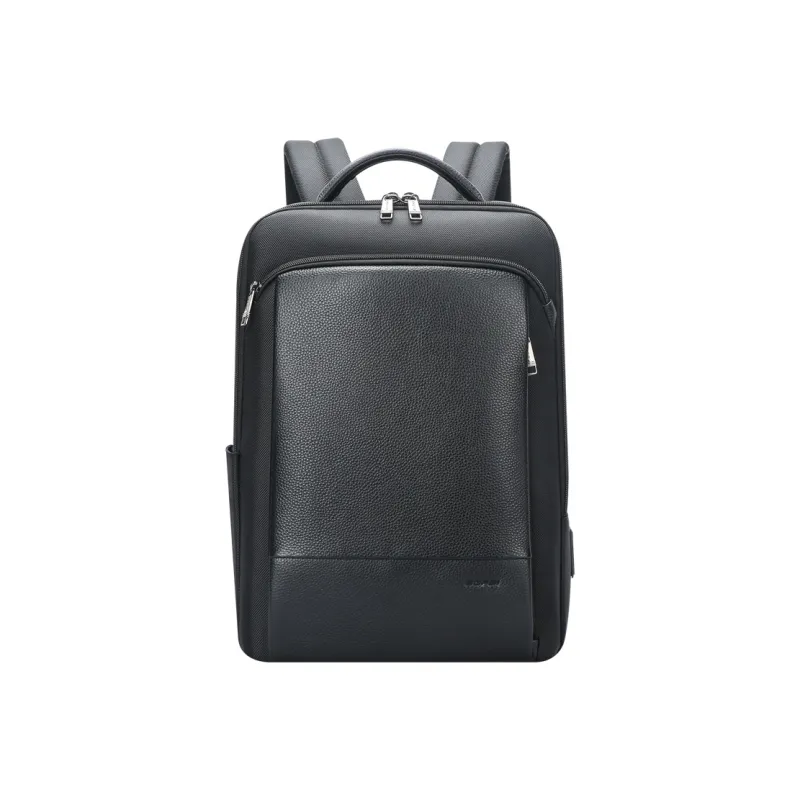 BOPAI Cow Leather Backpack Men's Black/Blue-1