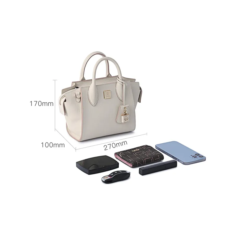 FION Cow Leather Tote Handbag, Shoulder Bag Trumpets Women's-4