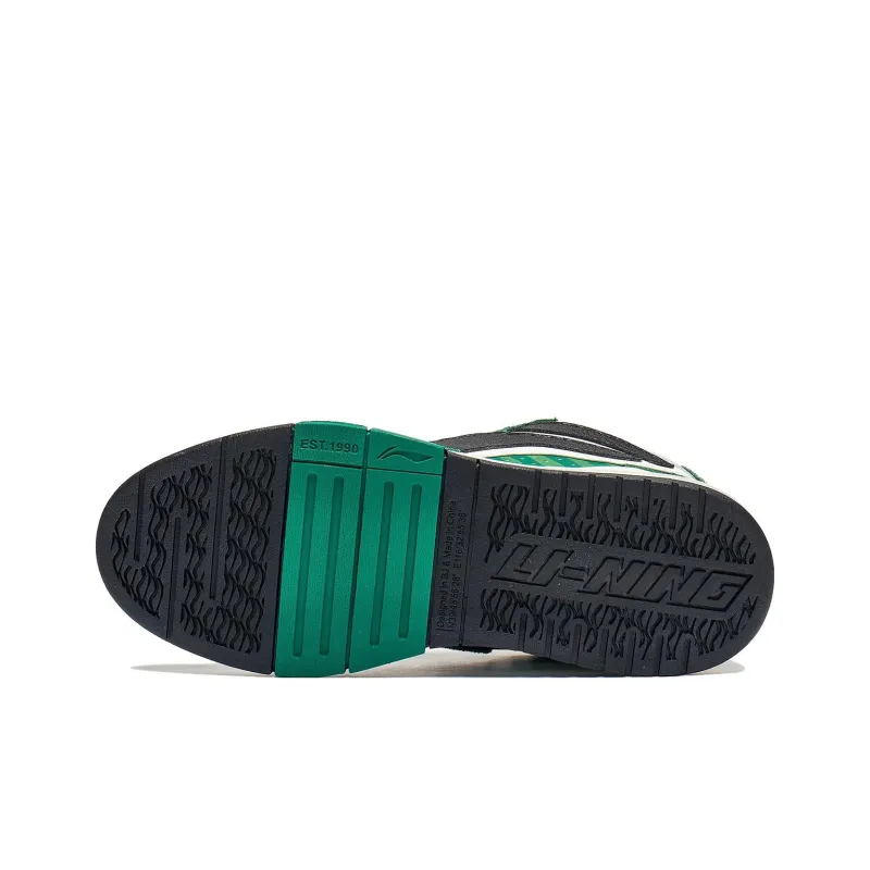 LiNing Wave Pro Anti Slip Wear Resistant Low Top Skateboard Shoes Women's Green Black Red-3