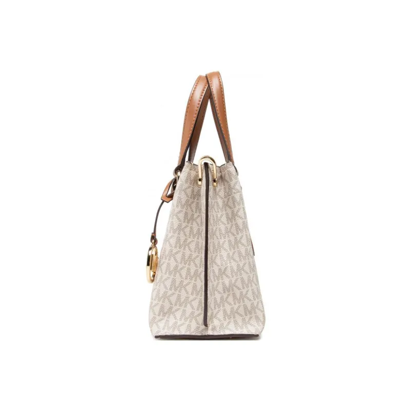 MICHAEL KORS Artificial Leather Shoulder Bag, Crossbody Bag Trumpets Women's Vanilla White & Brown-1