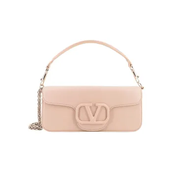 Valentino Locò Calfskin Baguette Bag Handbag Crossbody Bag Shoulder Bag Women's Light Pink