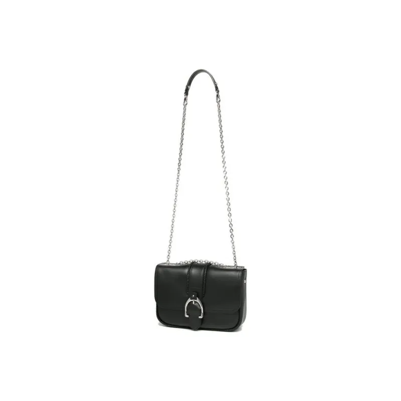 LONGCHAMP Cow Leather Handbag Shoulder Bag Crossbody Bag Regular Women's Black-4