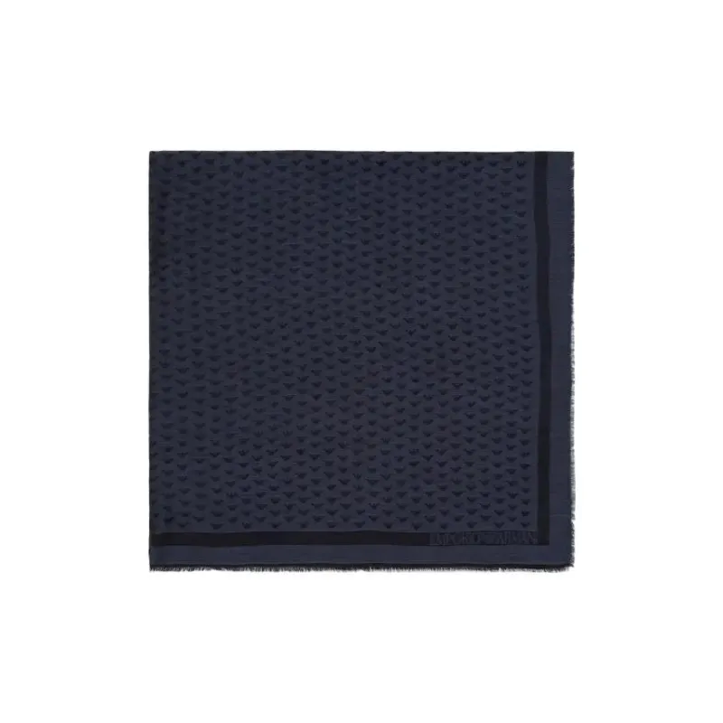 EMPORIO ARMANI Silk Scarves Men Blue-0