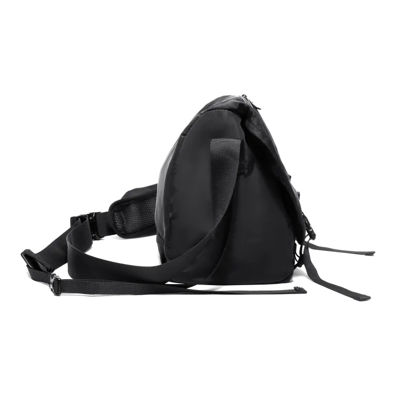 NOMK Oxford Shoulder Bag, Crossbody Bag Large Size Unisex Black-9