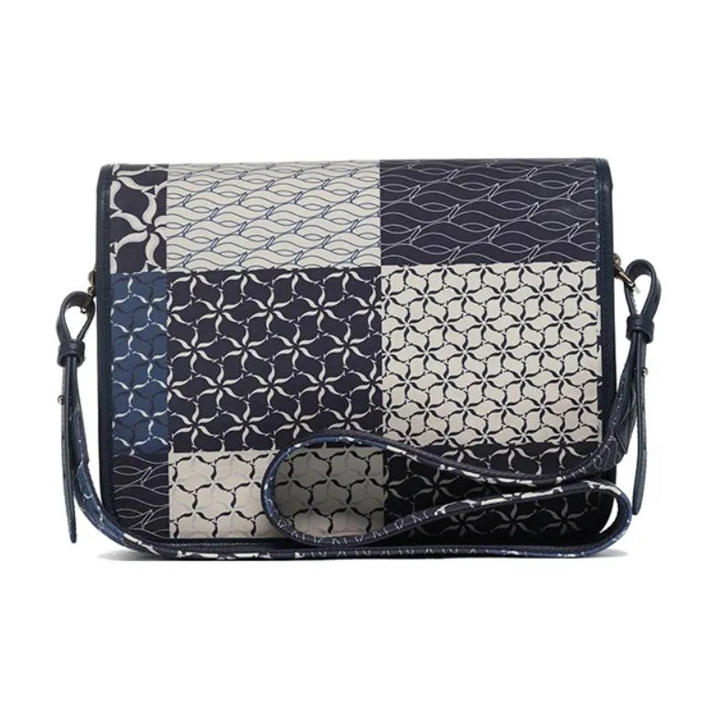 LI NING 1990 Leather With Fabric Messenger Bag, Crossbody Bag, Shoulder Bag Unisex Blue-2