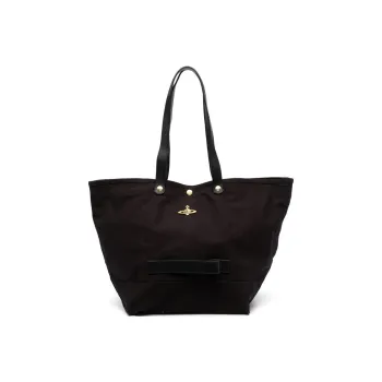 Vivienne Westwood Cotton Canvas Bag, Tote Bag, Shopping Bag, Shoulder Bag, Handbag Women's Black