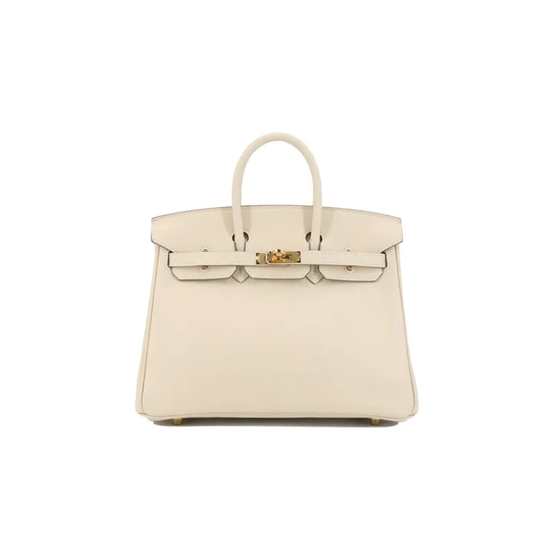 HERMES Birkin Jonathan Leather Birkin Bag Handbags Women's 10 Craie Milkshake White-0