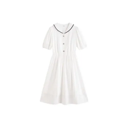 Inman Short-Sleeved Dresses Women's Pearl White