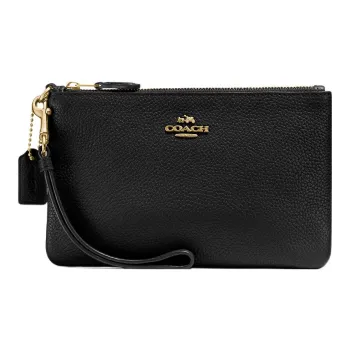 COACH Wristlet Leather Wallet Wrist Bag Clutch Gift Box Set Small Size Women's Black