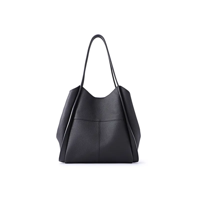 FION Genuine Leather Small Basket Tote Bucket Bag Shoulder Bag Women's Multicolor-7