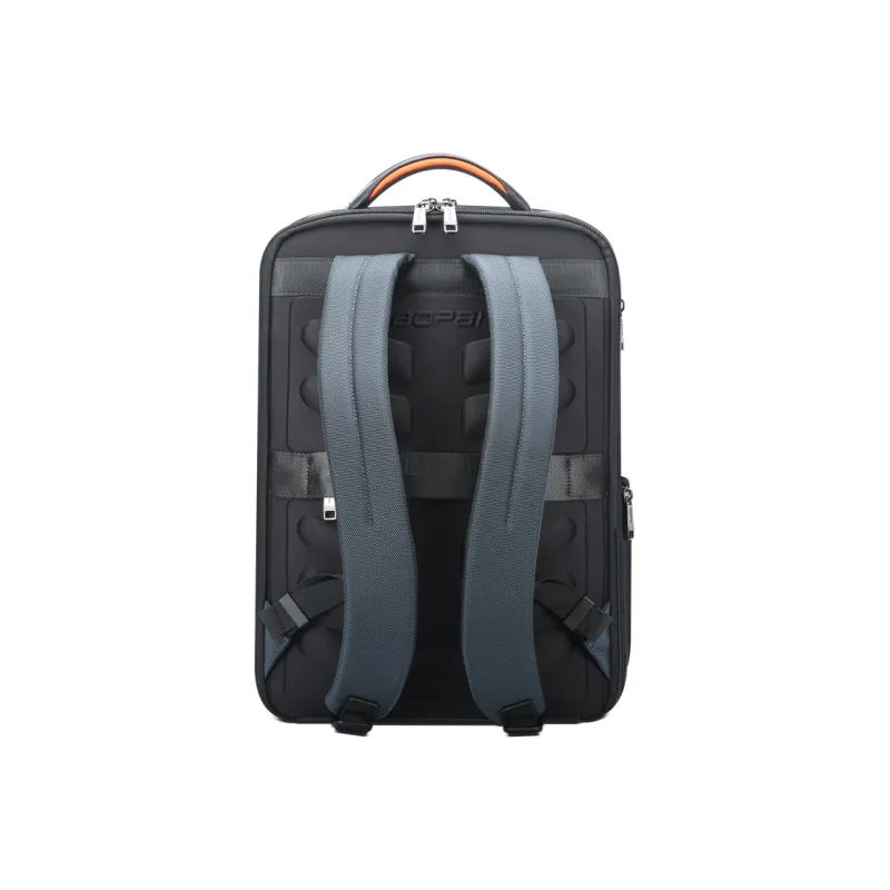 BOPAI Cow Leather Backpack Men's Black/Blue-8
