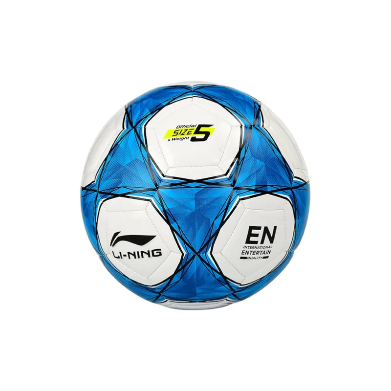 LiNing Size 5 Soccer TPU Machine Stitched Soccer Ball Unisex White, Blue-7
