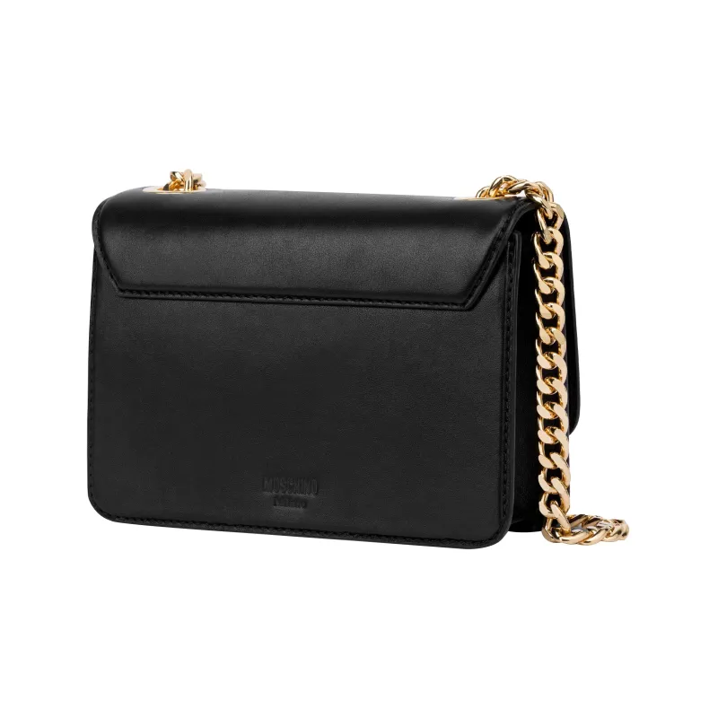 MOSCHINO Cow Leather Crossbody Bag, Shoulder Bag Women's Black-1
