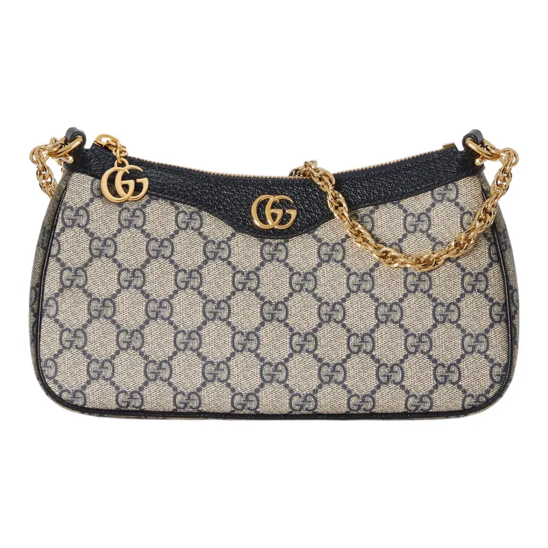 GUCCI Ophidia Canvas With Leather Trim Shoulder Bag, Handbag, Shoulder Bag Women's-0