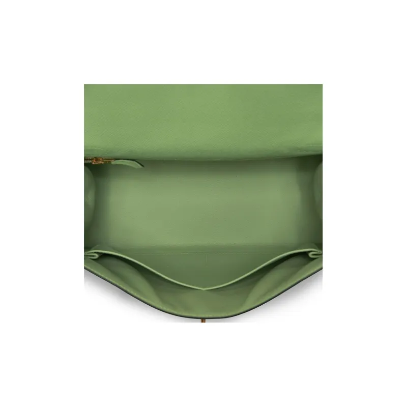 HERMES Kelly Epsom Leather Kelly Bag Shoulder Bag Crossbody Bag Handbag Regular Women's 3I Vert Criquet Avocado Green-4