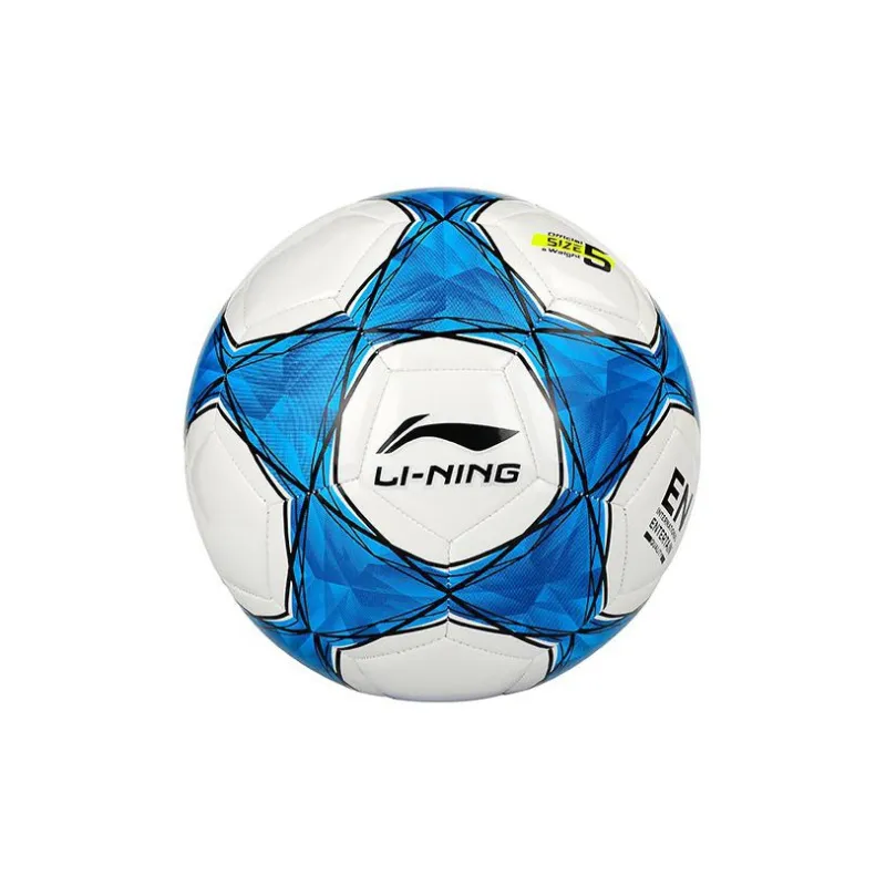 LiNing Size 5 Soccer TPU Machine Stitched Soccer Ball Unisex White, Blue-6