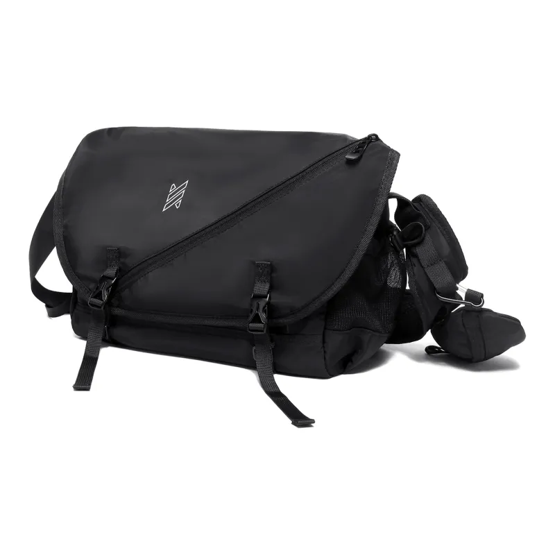 NOMK Oxford Shoulder Bag, Crossbody Bag Large Size Unisex Black-8