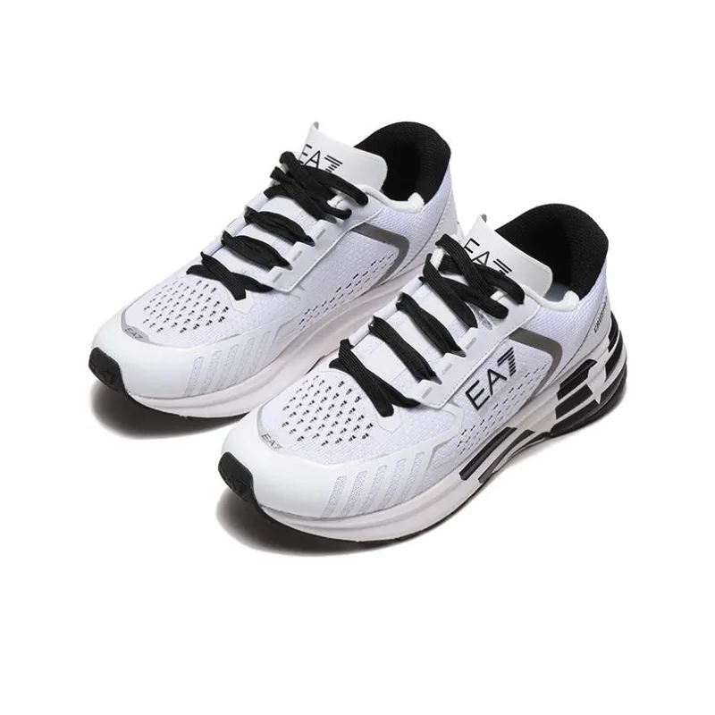 EMPORIO ARMANI EA7 Breathable Low Top Sports Casual Shoes Unisex White Black-2