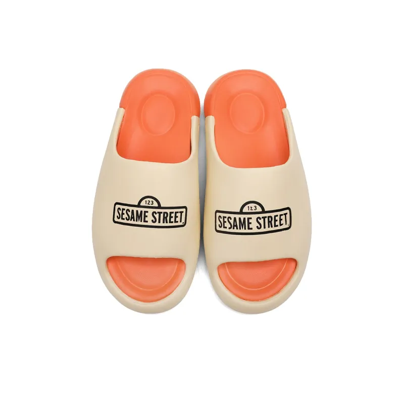 SESAME STREET Slide Slippers Unisex Black Orange-3