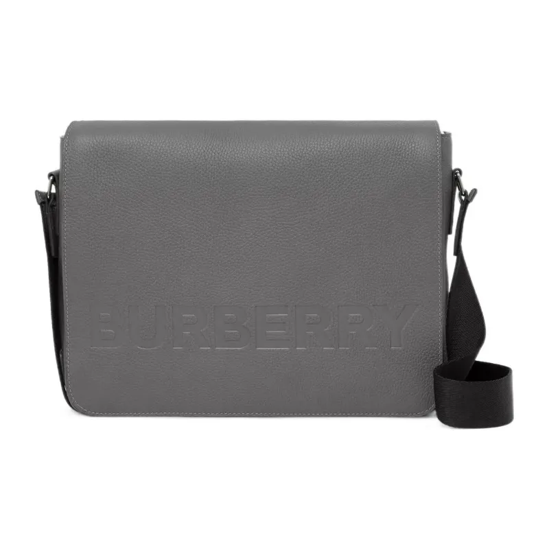 Burberry Leather Shoulder Bag Crossbody Bag Regular Unisex Gray-0