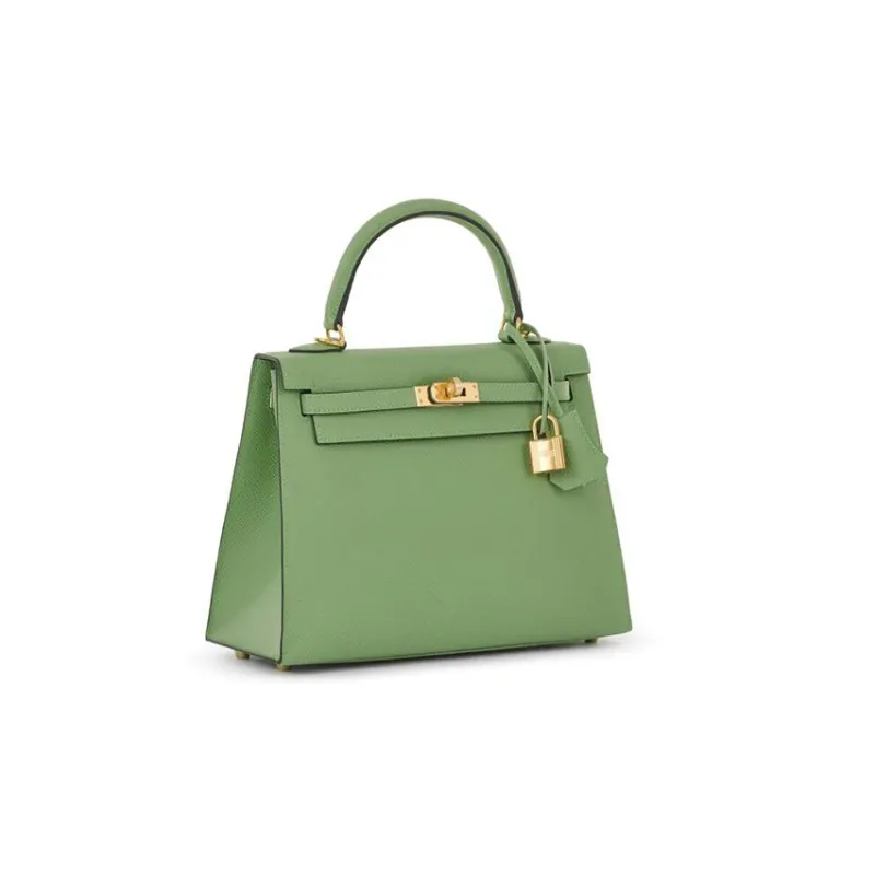 HERMES Kelly Epsom Calfskin Kelly Bag Shoulder Bag Crossbody Bag Handbag Women's 3I Vert Criquet Avocado Green-1