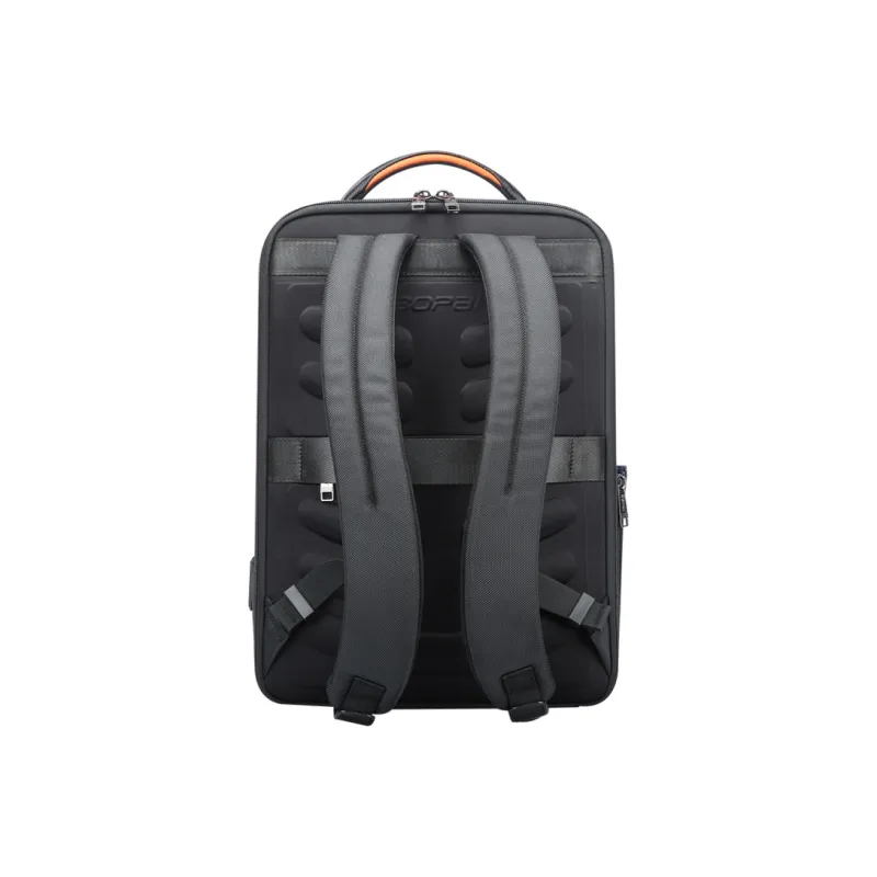 BOPAI Cow Leather Backpack Men's Black/Blue-3