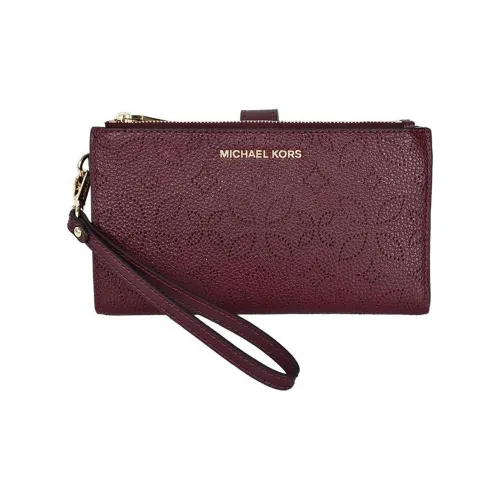 MICHAEL KORS Jet Set Leather Wallet Women's Burgundy