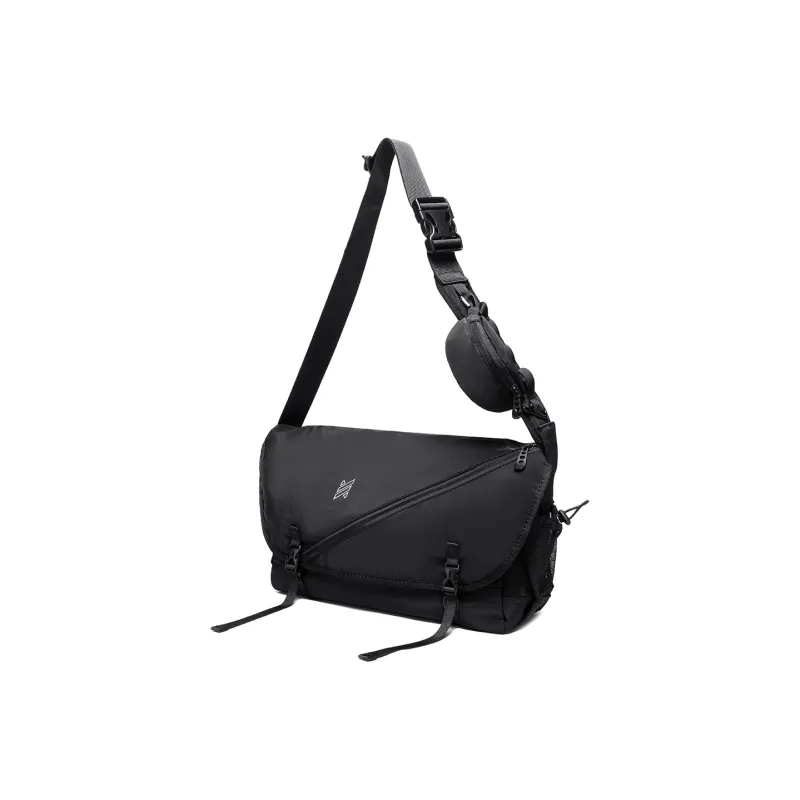 NOMK Oxford Shoulder Bag, Crossbody Bag Large Size Unisex Black-1