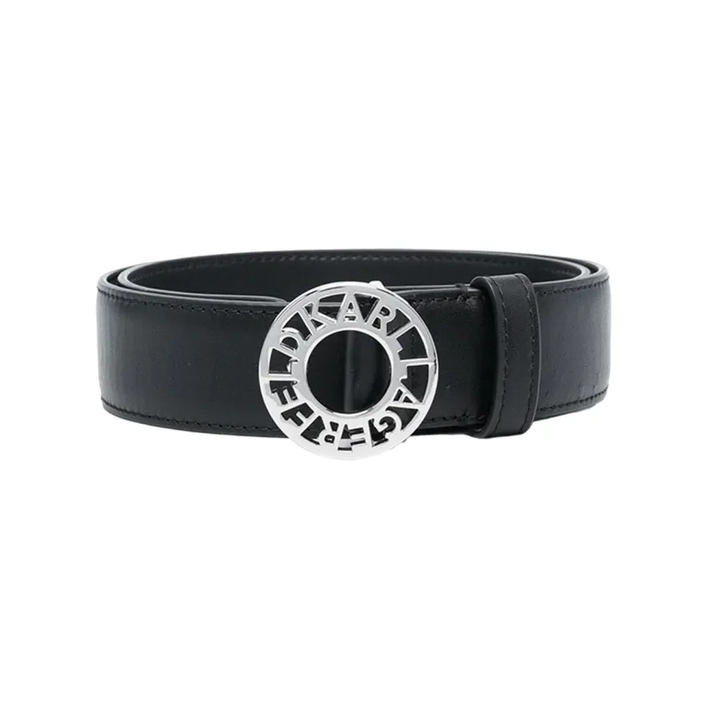 Karl Lagerfeld Disk Large Leather Belt-0