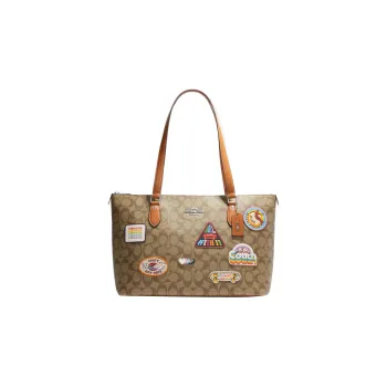 COACH Gallery Leather Tote Bag Shopping Bag Handbag Shoulder Bags Women's Brown