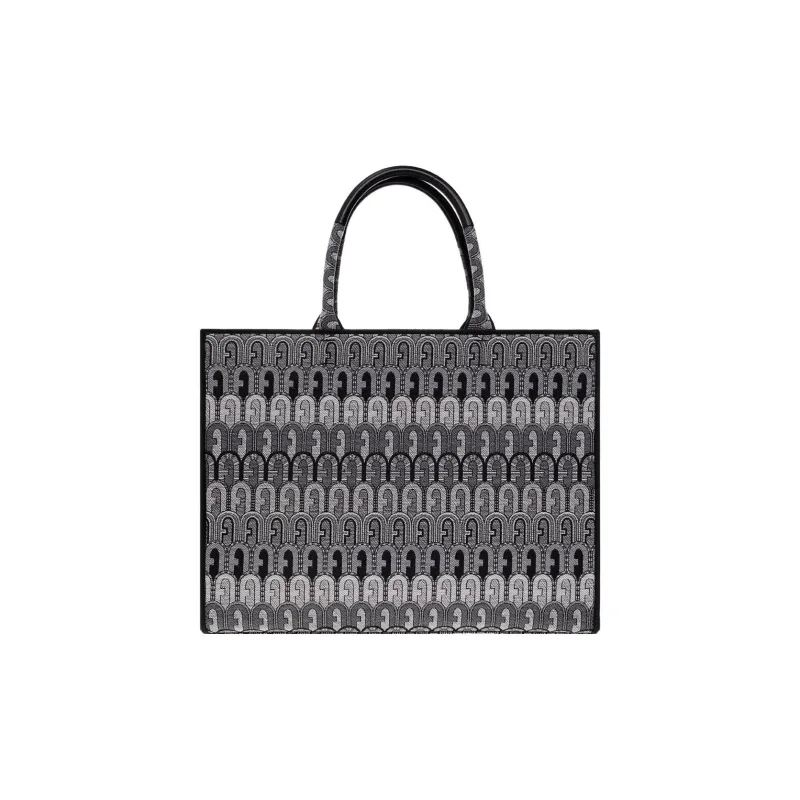 Furla Opportunity Fabric Tote Bag, Shopping Bag, Shoulder Bag, Handbag Large Size Women's Gray-2