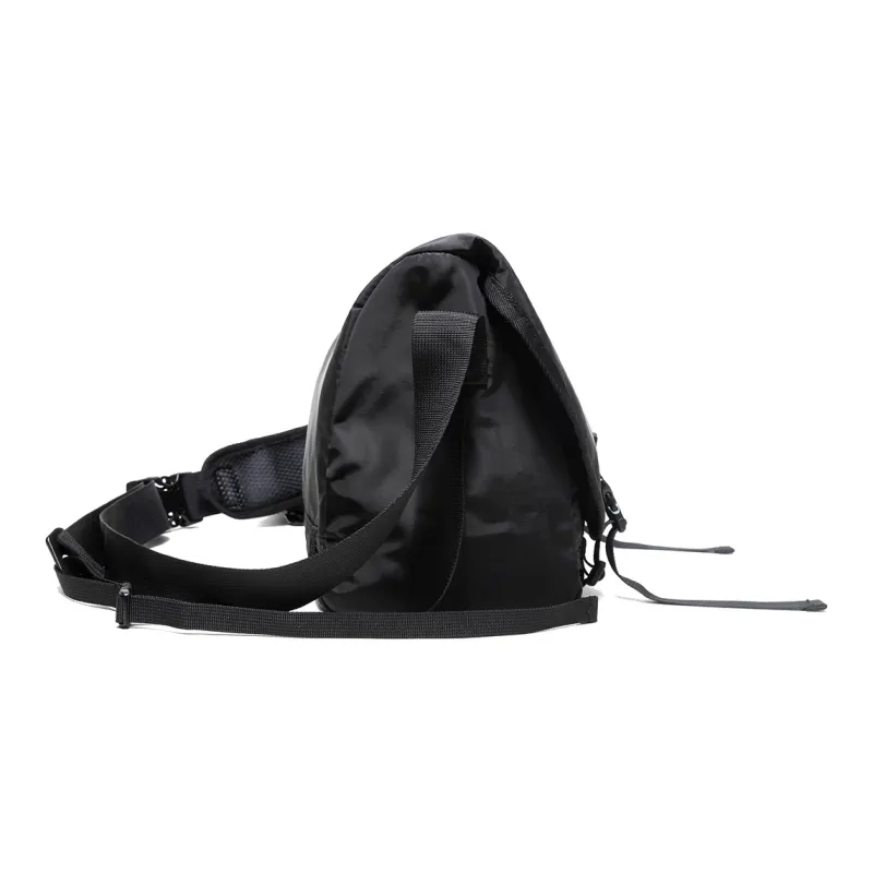 NOMK Oxford Shoulder Bag, Crossbody Bag Large Size Unisex Black-2