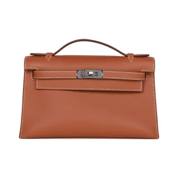 HERMES Mini Kelly Generation 1 Lambskin Kelly Shoulder Bag, Crossbody Bag, Handbag Women's 37 Gold Brown