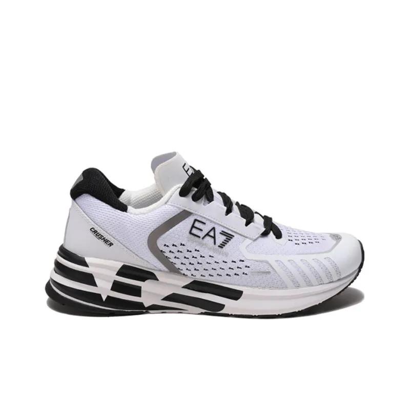 EMPORIO ARMANI EA7 Breathable Low Top Sports Casual Shoes Unisex White Black-1