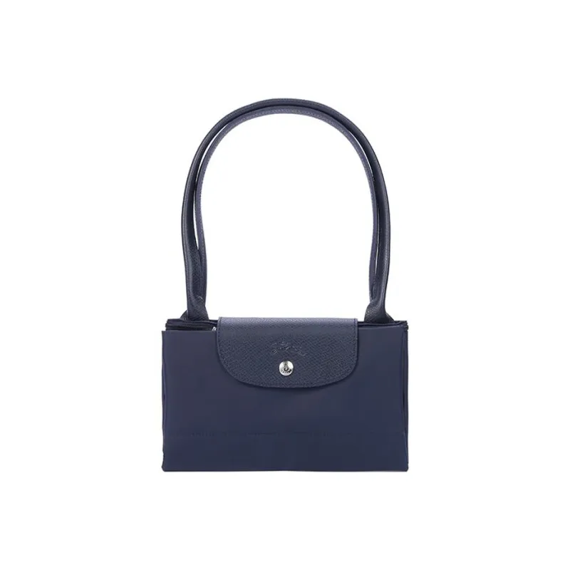LONGCHAMP Le Pliage Green Canvas With Leather Canvas Bag, Handbag, Shoulder Bag Tubas Women's Marine Blue-5