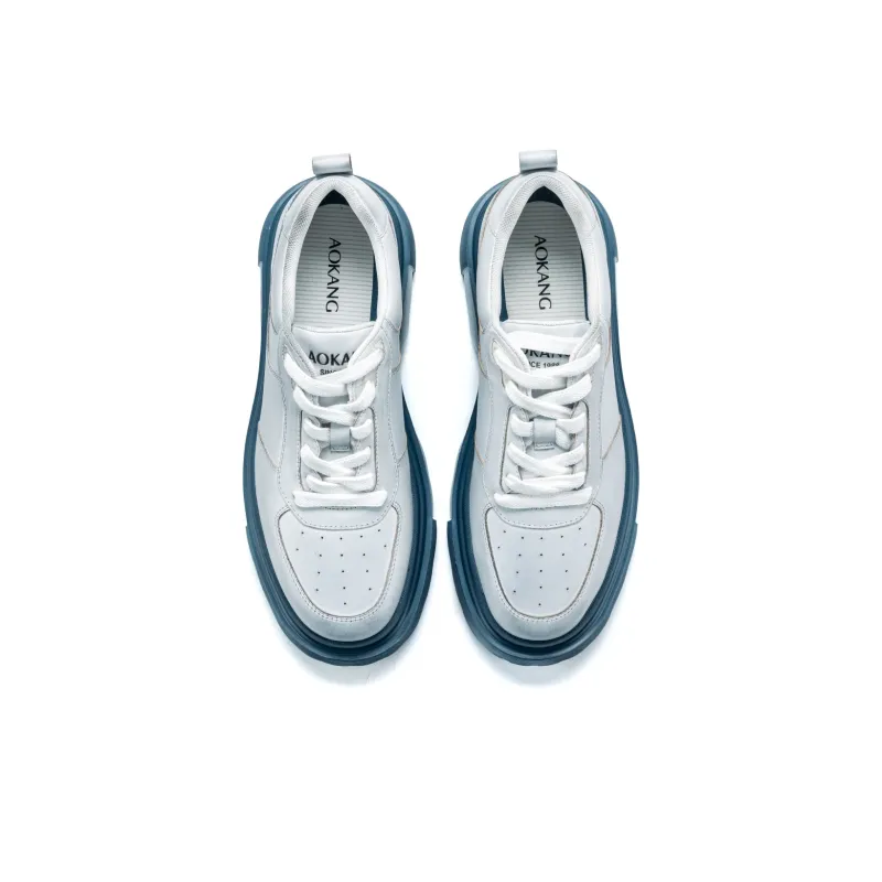 AOKANG Men's Casual Shoes Men's White/Polished Blue-3