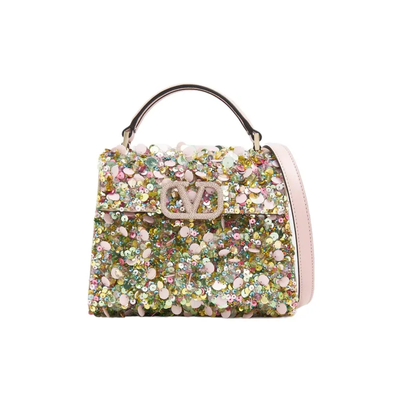 Valentino VSLING Rhinestone Shoulder Bag Crossbody Bag Handbag Mini Women's Multicolor-0