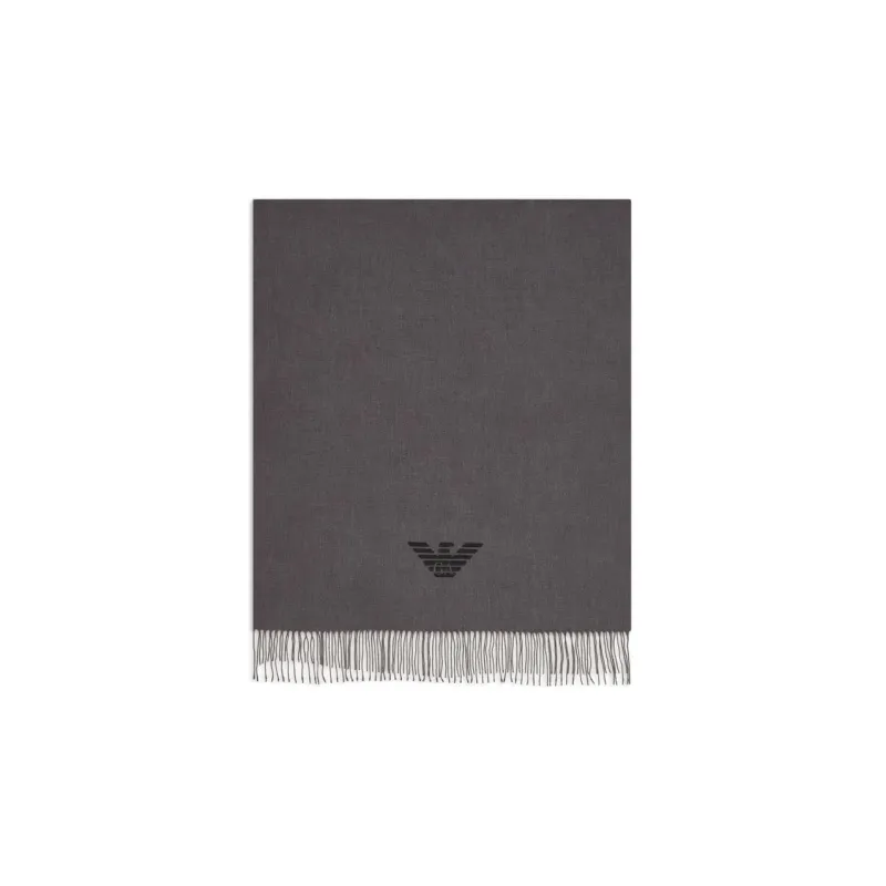 EMPORIO ARMANI Fringed Scarf With Eagle Print-0