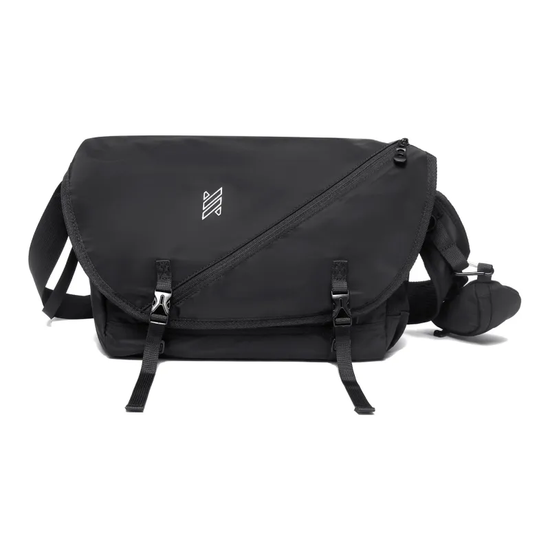 NOMK Oxford Shoulder Bag, Crossbody Bag Large Size Unisex Black-7