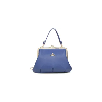 Vivienne Westwood Leather Dumpling Bag Shoulder Bag Crossbody Bag Handbag Wallets Women's Blue