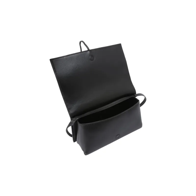 Bottega Veneta Leather Small Square Bag Shoulder Bag, Crossbody Bag Women's Black-4