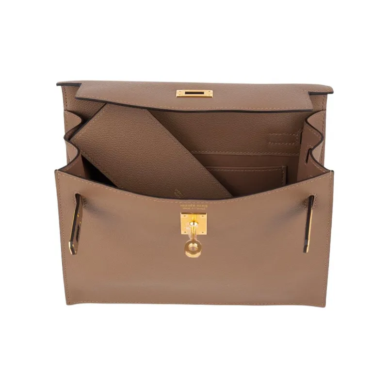 HERMES Kelly Danse Evercolor Leather Handheld Crossbody Bag, Shoulder Bag Women's-5