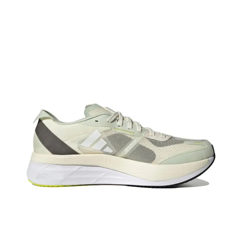 Adidas Adizero Boston 11 Low Top Running Shoes Unisex Beige Cyan-1