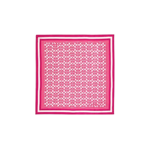 COACH Silk Scarves Women's Rose Red
